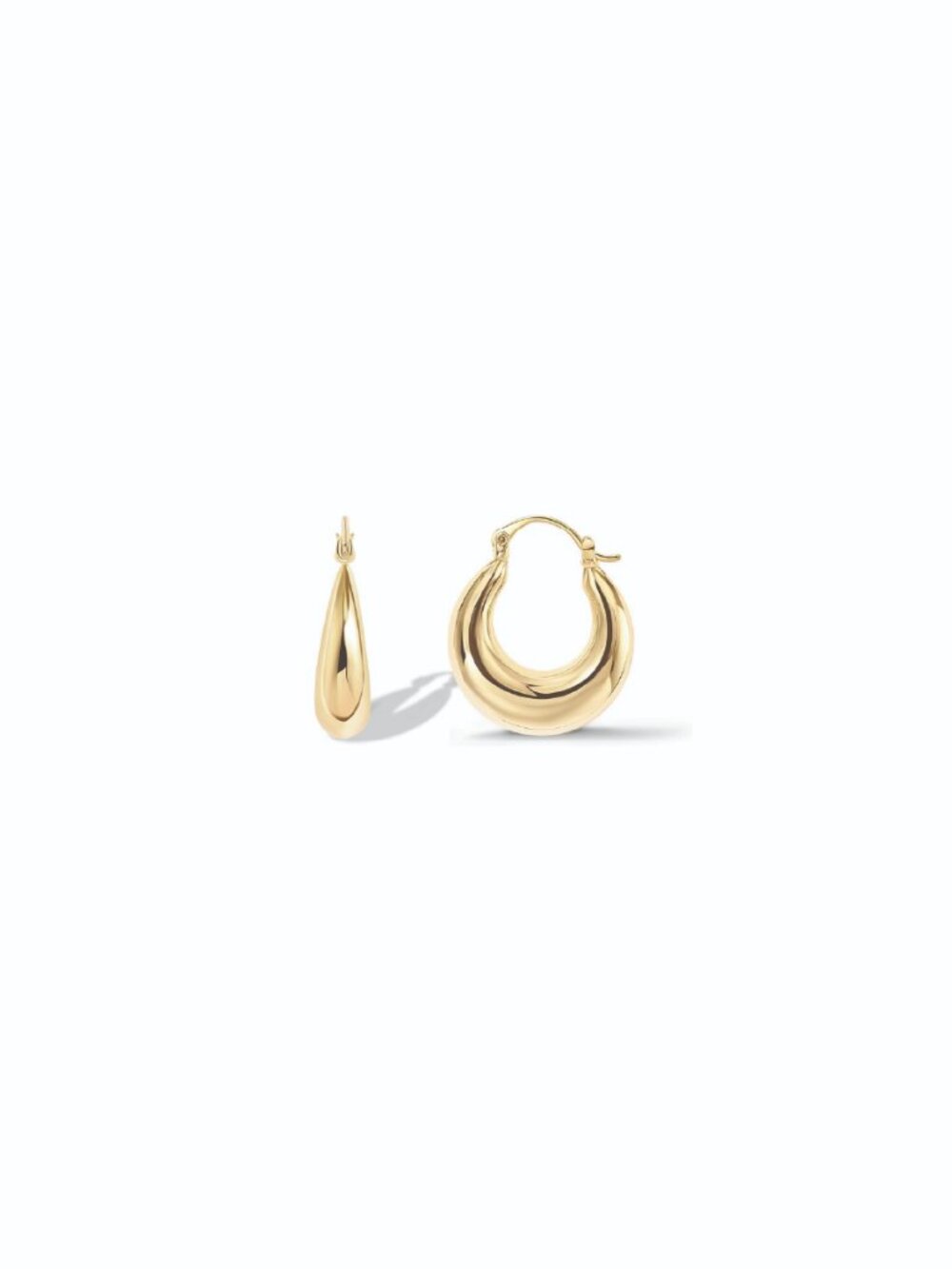 PAVOI 14K Gold Plated 925 Sterling Silver Posts Oval Chunky Hoop Earrings 17mm